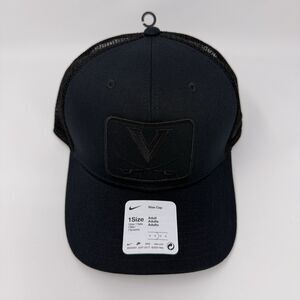 Nike Virginia Cavaliers UVA Hat Trucker Mesh Snapback Black On Black Patch V
